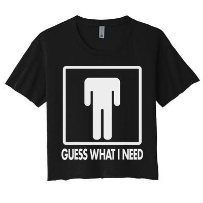 Funny Head Headless Man Frame Icon Guess What I Need Crop Top