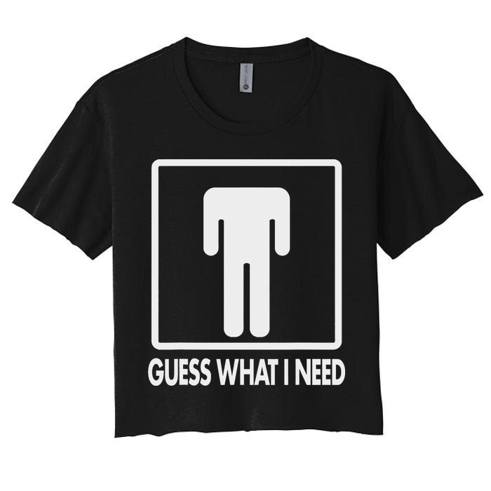 Funny Head Headless Man Frame Icon Guess What I Need Crop Top