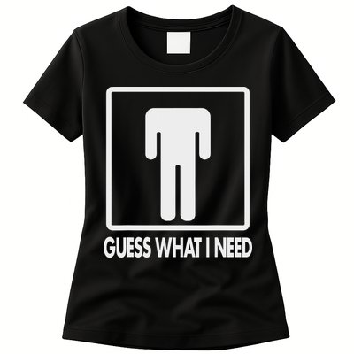 Funny Head Headless Man Frame Icon Guess What I Need Womens T-Shirt
