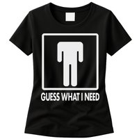 Funny Head Headless Man Frame Icon Guess What I Need Womens T-Shirt
