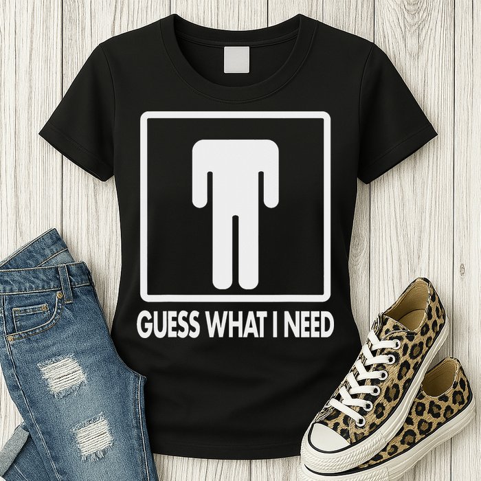 Funny Head Headless Man Frame Icon Guess What I Need Womens T-Shirt