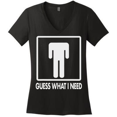 Funny Head Headless Man Frame Icon Guess What I Need Women's V-Neck T-Shirt