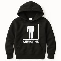 Funny Head Headless Man Frame Icon Guess What I Need Kids Hoodie