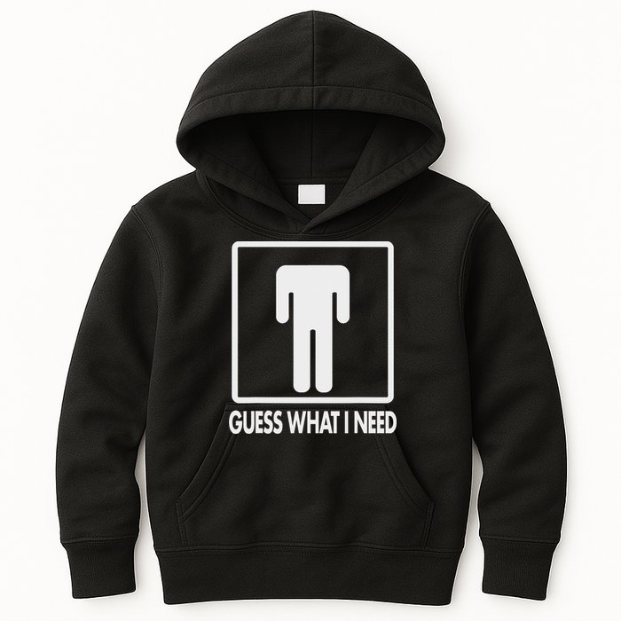 Funny Head Headless Man Frame Icon Guess What I Need Kids Hoodie