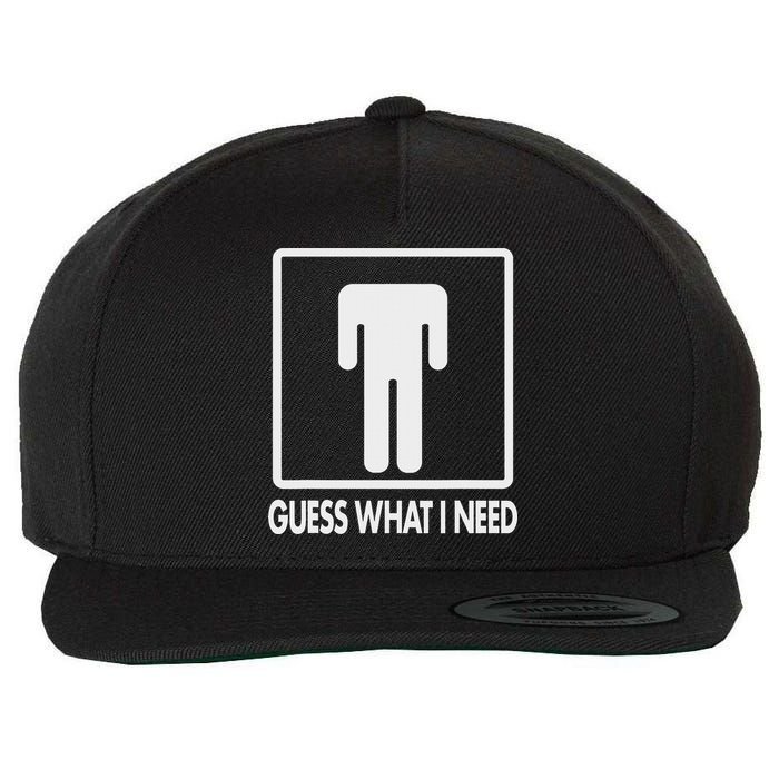 Funny Head Headless Man Frame Icon Guess What I Need Wool Snapback Cap