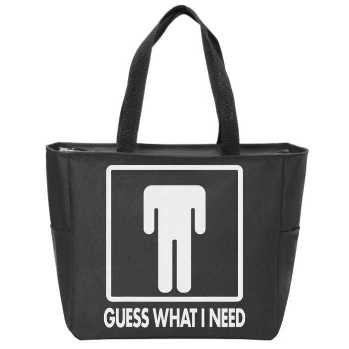 Funny Head Headless Man Frame Icon Guess What I Need Zip Tote Bag