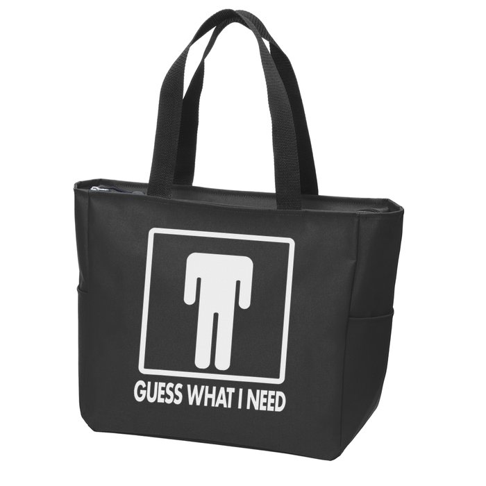 Funny Head Headless Man Frame Icon Guess What I Need Zip Tote Bag