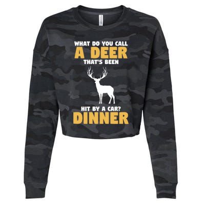 Funny Hunt Hunting Quote For A Buck Deer Hunter Cool Gift Cropped Pullover Crew