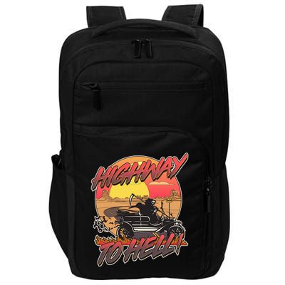 Funny Halloween Highway To Hell Grim Reaper Impact Tech Backpack