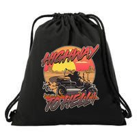 Funny Halloween Highway To Hell Grim Reaper Drawstring Bag