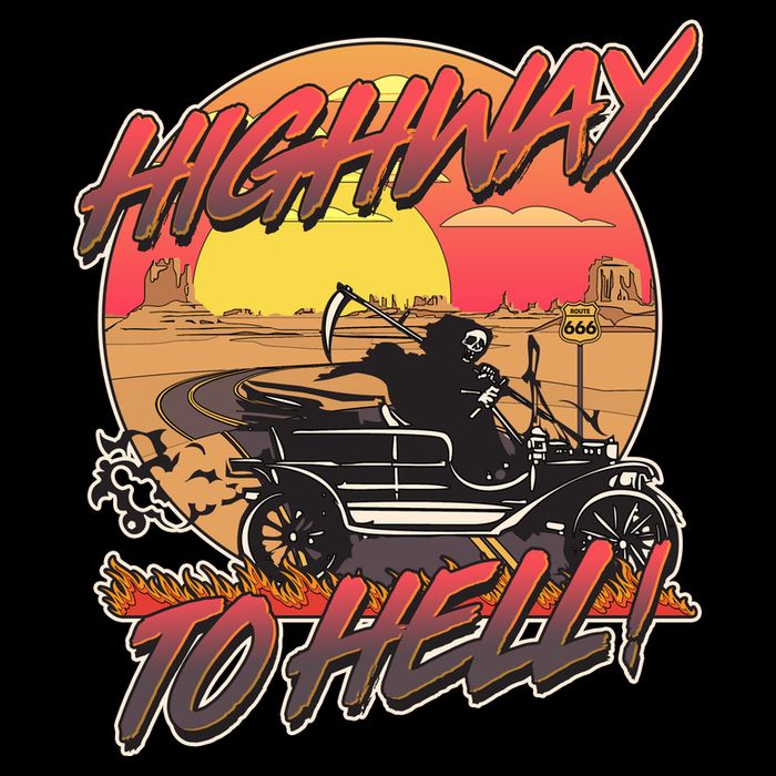 Funny Halloween Highway To Hell Grim Reaper 16 in Basic Backpack