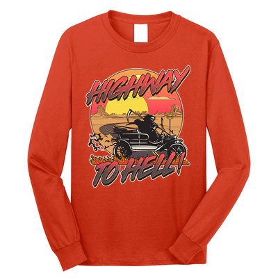 Funny Halloween Highway To Hell Grim Reaper Long Sleeve Shirt