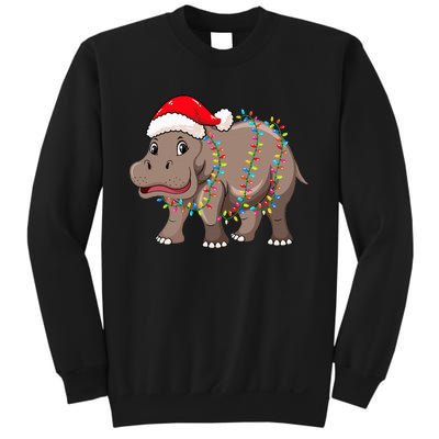 Festive Hippopotamus Hat for Christmas Lovers Sweatshirt