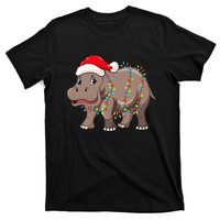 Festive Hippopotamus Hat for Christmas Lovers T-Shirt