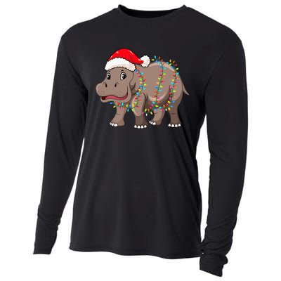 Festive Hippopotamus Hat for Christmas Lovers Cooling Performance Long Sleeve Crew