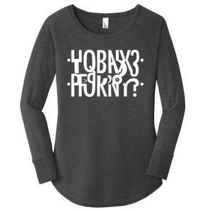 Funny Horny Hidden Message Horny? Reflexed Secret Message Women's Perfect Tri Tunic Long Sleeve Shirt