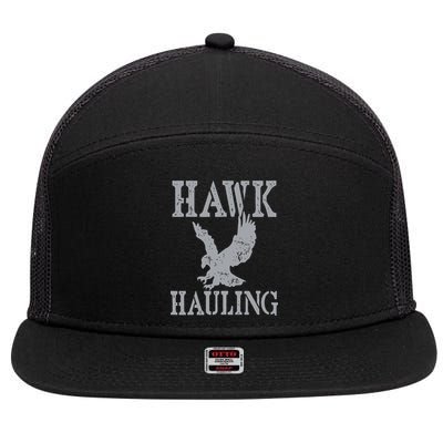 Funny Hawk Hauling Nerd Geek Top 7 Panel Mesh Trucker Snapback Hat
