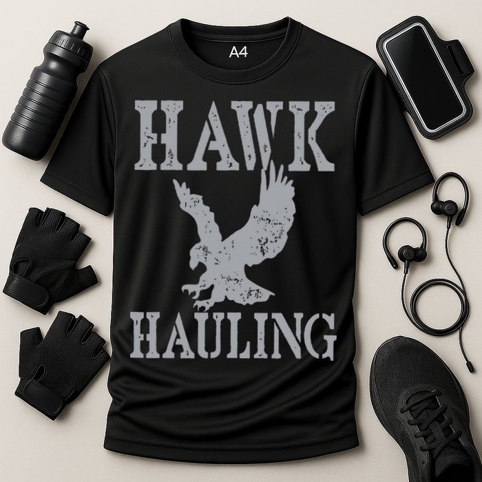 Funny Hawk Hauling Nerd Geek Top Performance Shirt