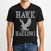 Funny Hawk Hauling Nerd Geek Top V-Neck T-Shirt