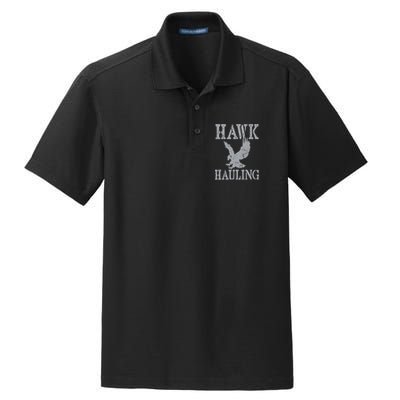 Funny Hawk Hauling Nerd Geek Top Dry Zone Grid Polo