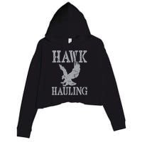 Funny Hawk Hauling Nerd Geek Top Crop Fleece Hoodie