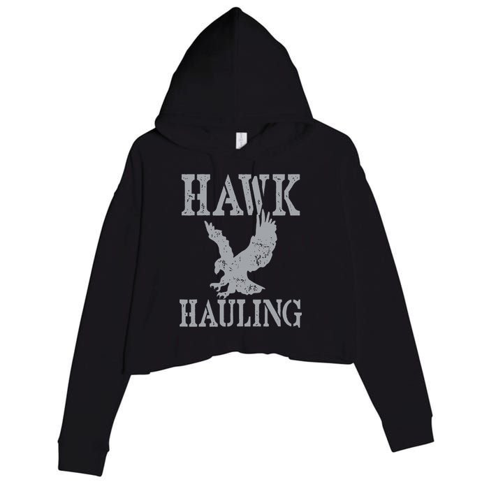 Funny Hawk Hauling Nerd Geek Top Crop Fleece Hoodie