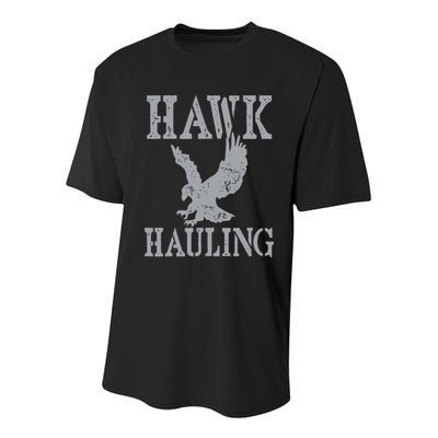 Funny Hawk Hauling Nerd Geek Top Youth Performance Sprint T-Shirt