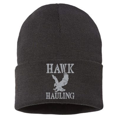 Funny Hawk Hauling Nerd Geek Top Sustainable Knit Beanie