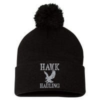 Funny Hawk Hauling Nerd Geek Top Pom Pom 12in Knit Beanie