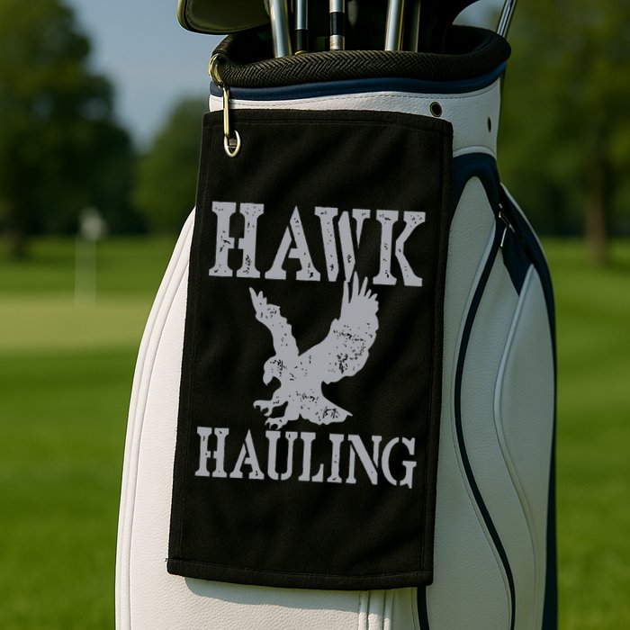 Funny Hawk Hauling Nerd Geek Top Golf Towel