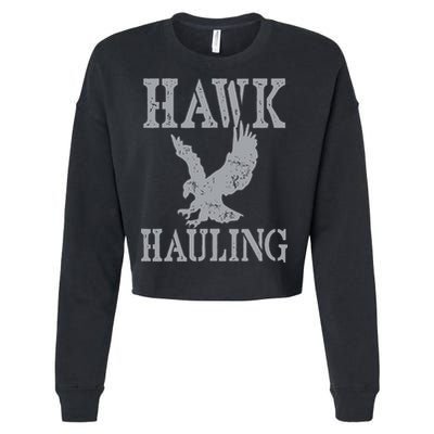 Funny Hawk Hauling Nerd Geek Top Cropped Pullover Crew