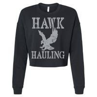 Funny Hawk Hauling Nerd Geek Top Cropped Pullover Crew