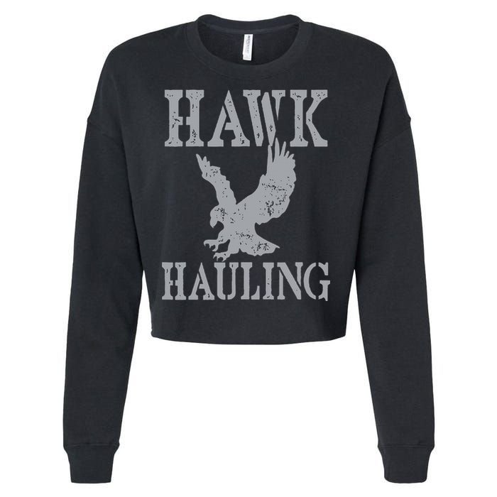 Funny Hawk Hauling Nerd Geek Top Cropped Pullover Crew