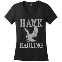 Funny Hawk Hauling Nerd Geek Top Women's V-Neck T-Shirt