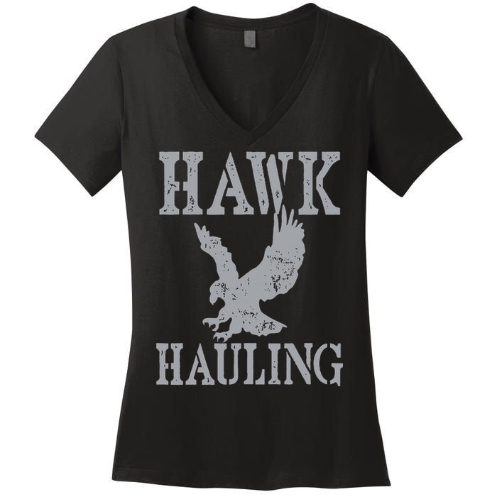 Funny Hawk Hauling Nerd Geek Top Women's V-Neck T-Shirt
