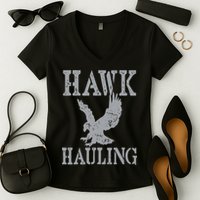 Funny Hawk Hauling Nerd Geek Top Women's V-Neck T-Shirt