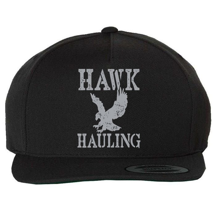 Funny Hawk Hauling Nerd Geek Top Wool Snapback Cap