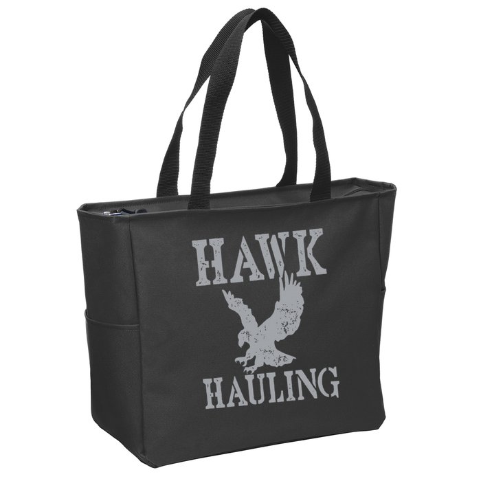 Funny Hawk Hauling Nerd Geek Top Zip Tote Bag