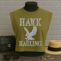Funny Hawk Hauling Nerd Geek Top Garment-Dyed Women's Muscle Tee