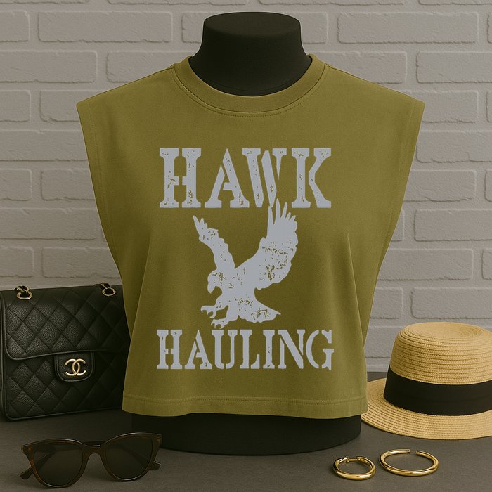 Funny Hawk Hauling Nerd Geek Top Garment-Dyed Women's Muscle Tee