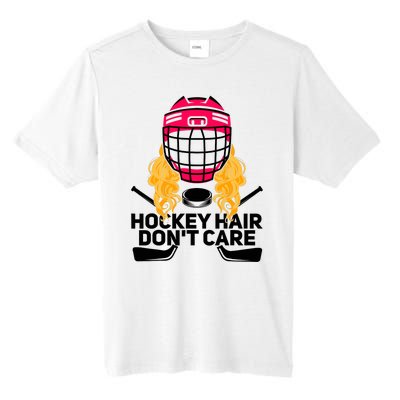 Funny Hockey Hair Don't Care Ice Hockey Girl Player Goalie Tall Fusion ChromaSoft Performance T-Shirt