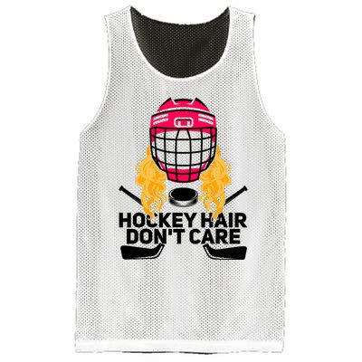 Funny Hockey Hair Don't Care Ice Hockey Girl Player Goalie Mesh Reversible Basketball Jersey Tank