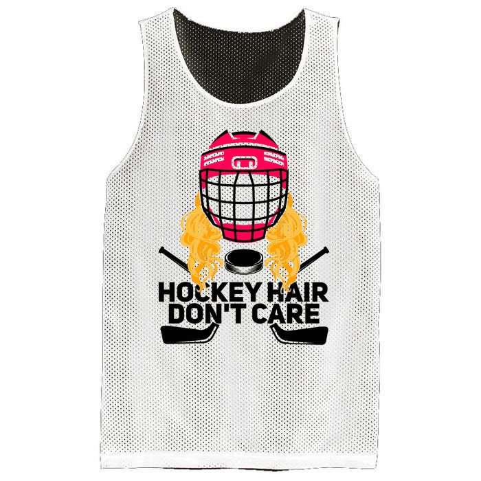 Funny Hockey Hair Don't Care Ice Hockey Girl Player Goalie Mesh Reversible Basketball Jersey Tank