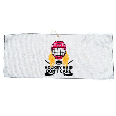 Funny Hockey Hair Don't Care Ice Hockey Girl Player Goalie Large Microfiber Waffle Golf Towel