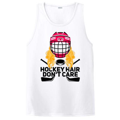 Funny Hockey Hair Don't Care Ice Hockey Girl Player Goalie PosiCharge Competitor Tank