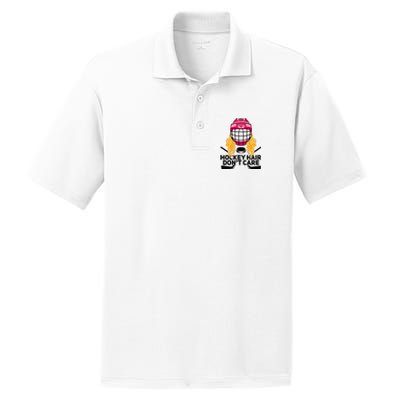 Funny Hockey Hair Don't Care Ice Hockey Girl Player Goalie PosiCharge RacerMesh Polo