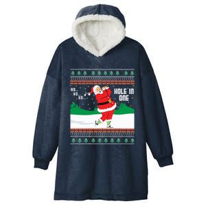 Funny Ho Ho Ho Ugly Santa Golf Christmas Jumper Great Gift Hooded Wearable Blanket