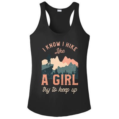 Female Hiker Hiking I Know I Hike Like A Girl Ladies PosiCharge Competitor Racerback Tank