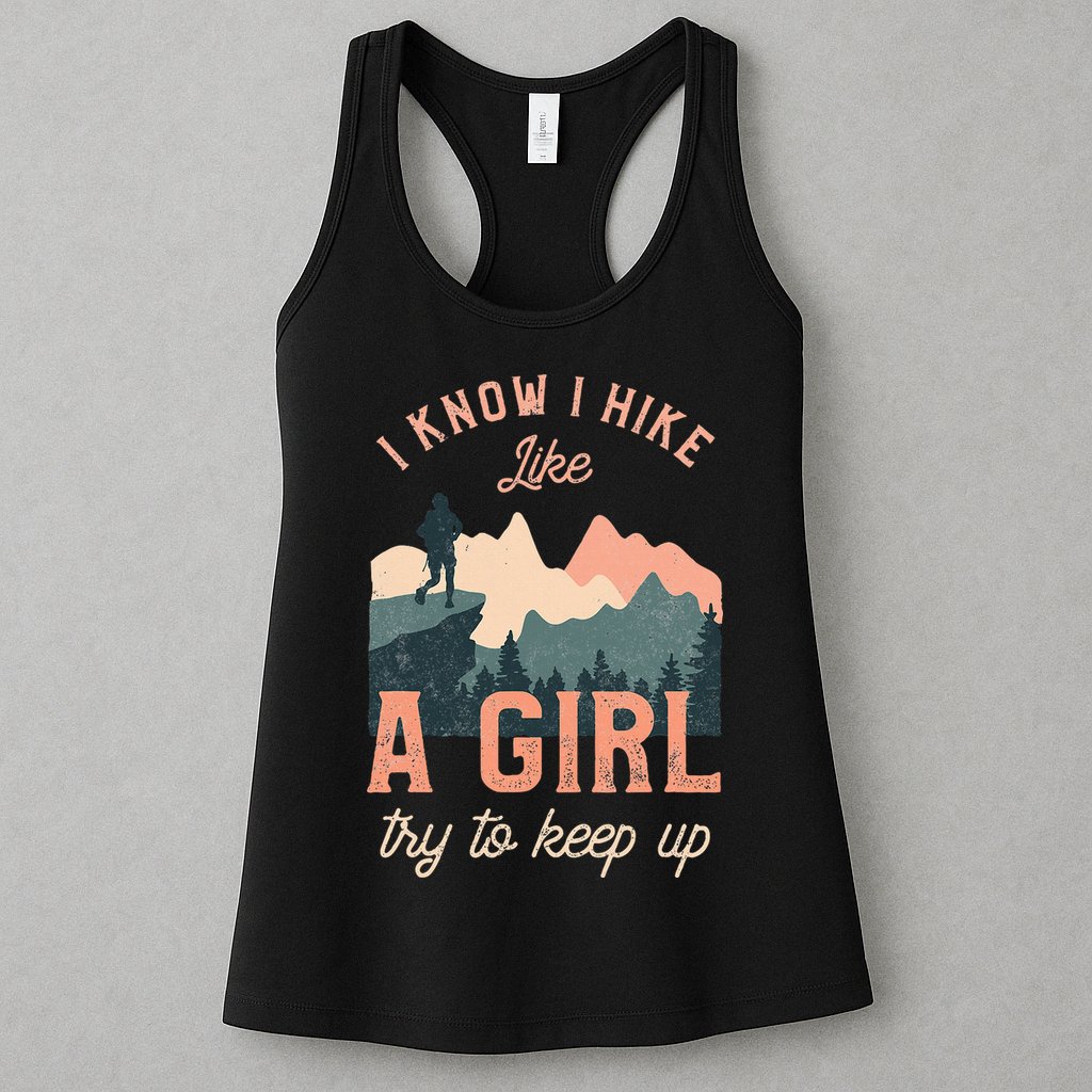 Female Hiker Hiking I Know I Hike Like A Girl Womens Tank Top