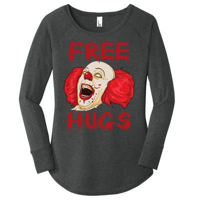 Free Hugs Halloween Evil Killer Scary Clown Horror Gift Women's Perfect Tri Tunic Long Sleeve Shirt